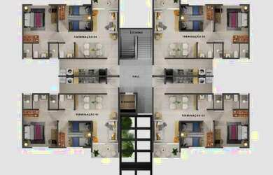 Imagem: O apartamento possui 2 Dormitórios, 2 Banheiros, 1 Vaga na