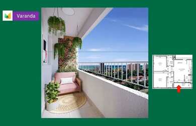 Imagem: O apartamento possui 2 Dormitórios, 2 Banheiros, 1 Vaga na