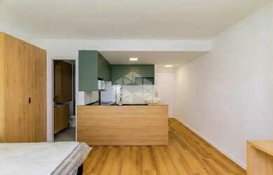 Imagem: O apartamento possui 1 Dormitório, 1 Banheiro, 1 Vaga na garagem