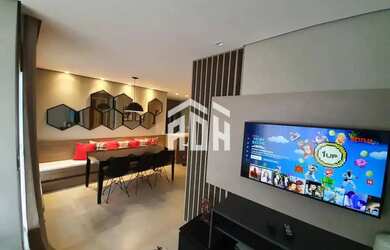 Imagem: O apartamento possui 1 Dormitório, 1 Banheiro, 2 Vagas na garagem