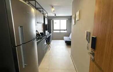 Imagem: O studio possui 1 Dormitório, 1 Banheiro, 30m² de Área e