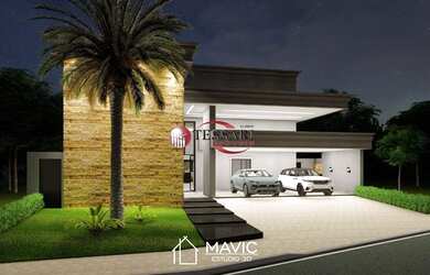 Imagem 4: Casa nova para vender no Condomínio Damha 1 com 5 Suítes sendo uma com...