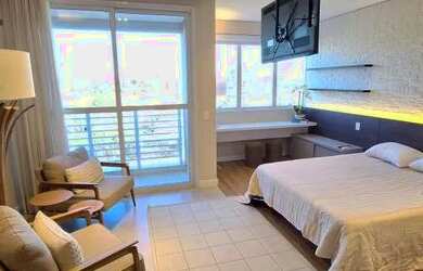 Imagem: O studio possui 1 Dormitório, 1 Banheiro, 1 Vaga na garagem