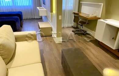 Imagem: O apartamento possui 1 Dormitório, 1 Banheiro, 1 Vaga na garagem