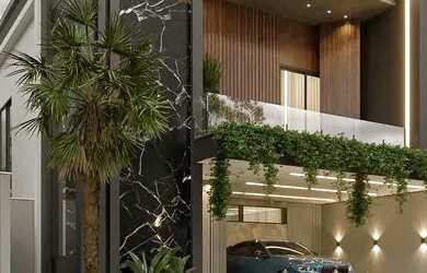 Imagem: A casa em condomínio possui 4 Dormitórios, 5 Banheiros, 2