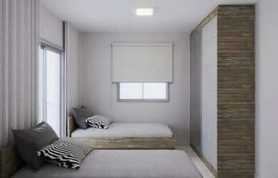 Imagem: O apartamento possui 2 Dormitórios, 1 Banheiro, 1 Vaga na garagem