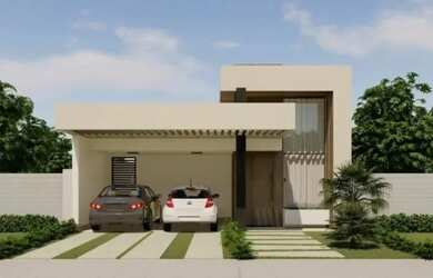 Imagem: A casa possui 3 Dormitórios, 2 Banheiros, 2 Vagas na garagem