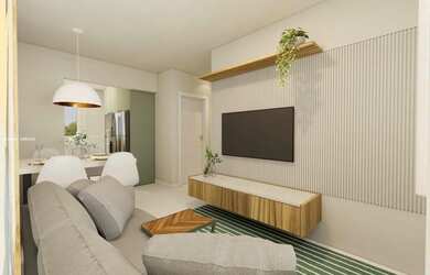 Imagem: O apartamento possui 2 Dormitórios, 1 Banheiro, 1 Vaga na garagem