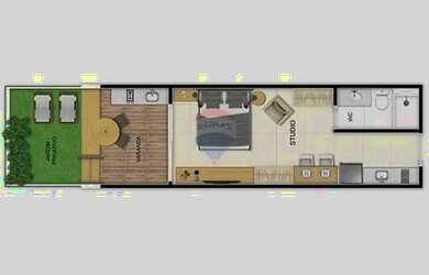 Imagem 8: Studio Garden Pé na Areia com Jardim Privativo no Beach Class Carneiros