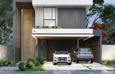 Imagem: A casa possui 4 Dormitórios, 5 Banheiros, 4 Vagas na garagem