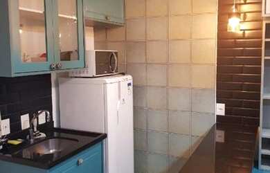 Imagem: O apartamento possui 1 Dormitório, 1 Banheiro, 1 Vaga na garagem