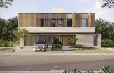 Imagem: A casa em condomínio possui 4 Dormitórios, 4 Banheiros, 4