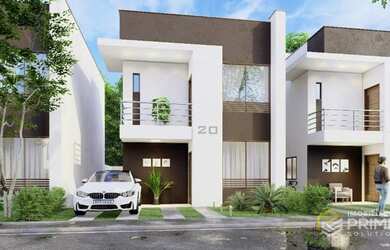 Imagem: A casa em condomínio possui 4 Dormitórios, 3 Banheiros, 2