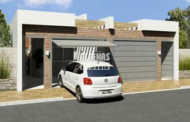 Imagem: A casa possui 3 Dormitórios, 2 Banheiros, 2 Vagas na garagem