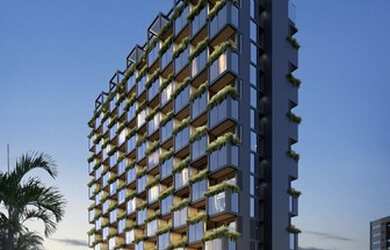 Imagem: O apartamento possui 1 Dormitório, 1 Banheiro, 1 Vaga na garagem