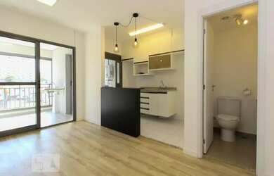 Imagem: O apartamento possui 1 Dormitório, 2 Banheiros, 1 Vaga na garagem