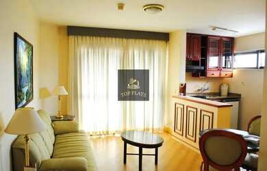 Imagem: O studio para alugar possui 1 Dormitório, 1 Banheiro, 1 Vaga