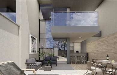 Imagem: A casa possui 4 Dormitórios, 4 Banheiros, 2 Vagas na garagem