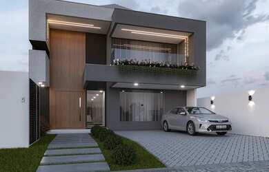 Imagem: A casa em condomínio possui 4 Dormitórios, 5 Banheiros, 4