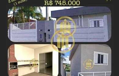 Imagem: A casa possui 3 Dormitórios, 3 Banheiros, 2 Vagas na garagem