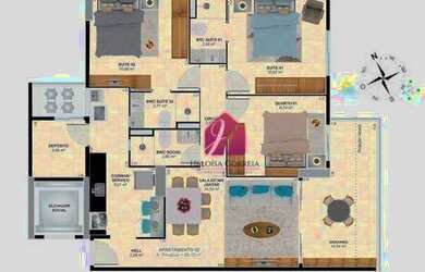 Imagem 2: Apartamento com 3 dormitórios à venda, 88 m² por R$ 664.880,00 - Tirol...