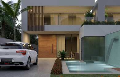 Imagem: A casa em condomínio possui 4 Dormitórios, 5 Banheiros, 4