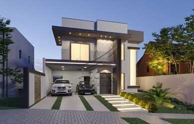 Imagem: A casa em condomínio possui 4 Dormitórios, 5 Banheiros, 2