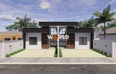 Imagem: A casa possui 3 Dormitórios, 2 Banheiros, 2 Vagas na garagem