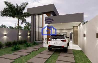 Imagem: A casa possui 3 Dormitórios, 2 Banheiros, 2 Vagas na garagem