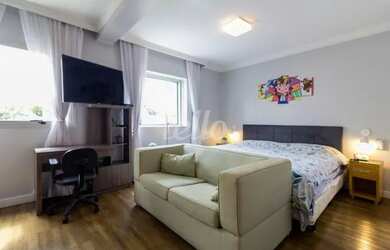 Imagem: O apartamento possui 1 Dormitório, 1 Banheiro, 1 Vaga na garagem