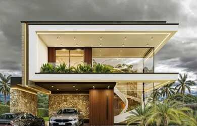 Imagem: A casa possui 4 Dormitórios, 5 Banheiros, 2 Vagas na garagem