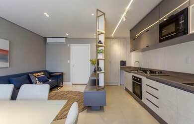 Imagem: O apartamento possui 2 Dormitórios, 1 Banheiro, 1 Vaga na garagem