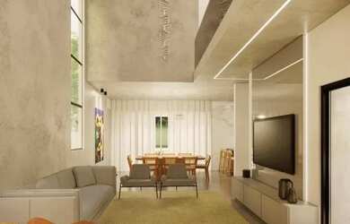 Imagem: A casa em condomínio possui 4 Dormitórios, 5 Banheiros, 2