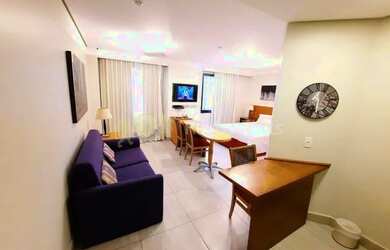 Imagem: O studio possui 1 Dormitório, 1 Banheiro, 1 Vaga na garagem