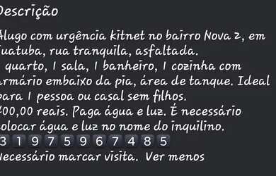 Imagem: A casa possui 1 Dormitório, 1 Banheiro e está localizado