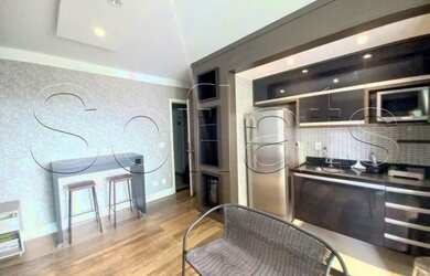 Imagem: O apartamento possui 1 Dormitório, 1 Banheiro, 1 Vaga na garagem