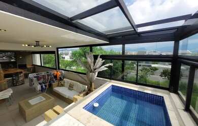 Imagem: O apartamento na cobertura possui 4 Dormitórios, 4 Banheiros