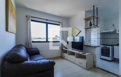 Imagem: O apartamento possui 1 Dormitório, 1 Banheiro, 1 Vaga na garagem