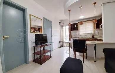 Imagem 3: Flat na Rua Funchal totalmente mobiliado, com cozinha completa para locação....