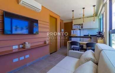 Imagem: O studio possui 1 Dormitório, 1 Banheiro, 1 Vaga na garagem