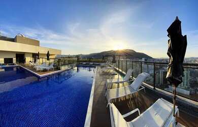 Imagem: O apartamento possui 1 Dormitório, 1 Banheiro, 1 Vaga na garagem