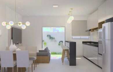 Imagem: A casa possui 3 Dormitórios, 1 Banheiro, 2 Vagas na garagem