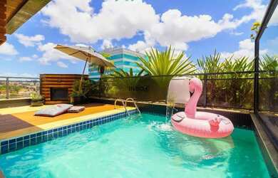 Imagem: O apartamento na cobertura possui 3 Dormitórios, 4 Banheiros