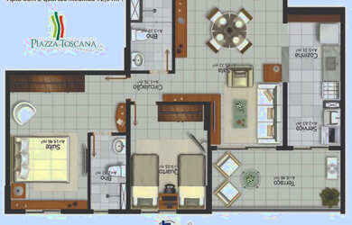 Imagem 15: Piazza Toscana. 2/4. 1 Suíte. 1 Vaga. Torre Livorno. R62