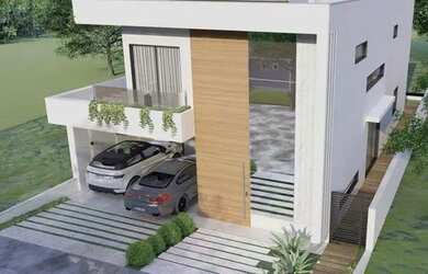 Imagem: A casa em condomínio possui 4 Dormitórios, 4 Banheiros, 4