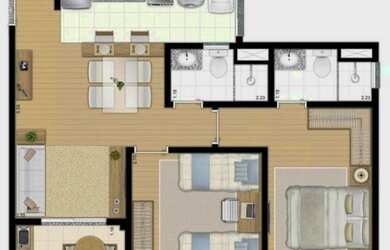 Imagem 7: Fantástico Apto 2 Dorm 55m com suíte e varanda Diadema Condomínio Clube...