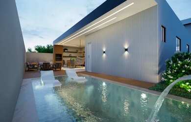 Imagem: A casa em condomínio possui 4 Dormitórios, 5 Banheiros, 4