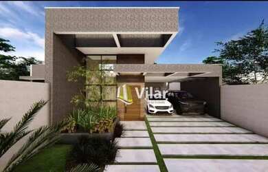 Imagem: A casa possui 3 Dormitórios, 2 Banheiros, 2 Vagas na garagem