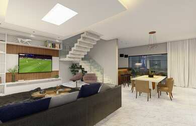 Imagem: A casa possui 3 Dormitórios, 4 Banheiros e 2 Vagas na garagem