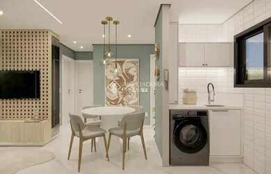 Imagem: O apartamento possui 2 Dormitórios, 1 Banheiro, 1 Vaga na garagem